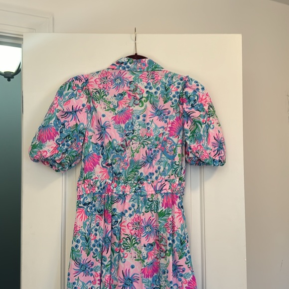 LILLY PULITZER TASSIE POPLIN MIDI DRESS SIZE 4 - Picture 10 of 12